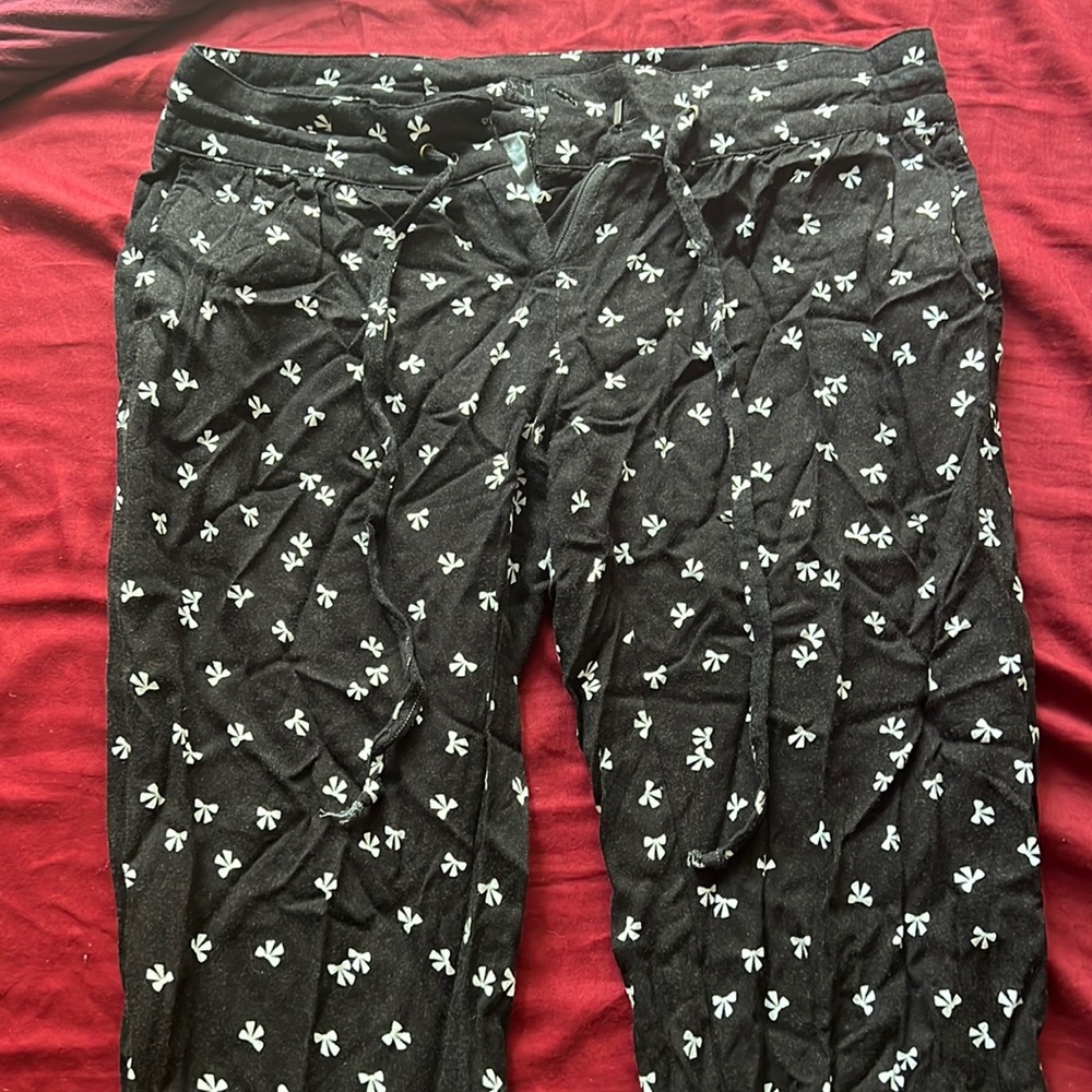 Black and white patterned joggers